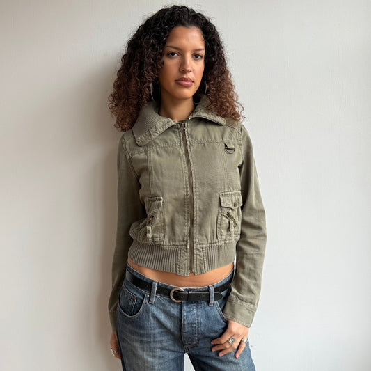 Khaki cargo bomber jacket - Size M