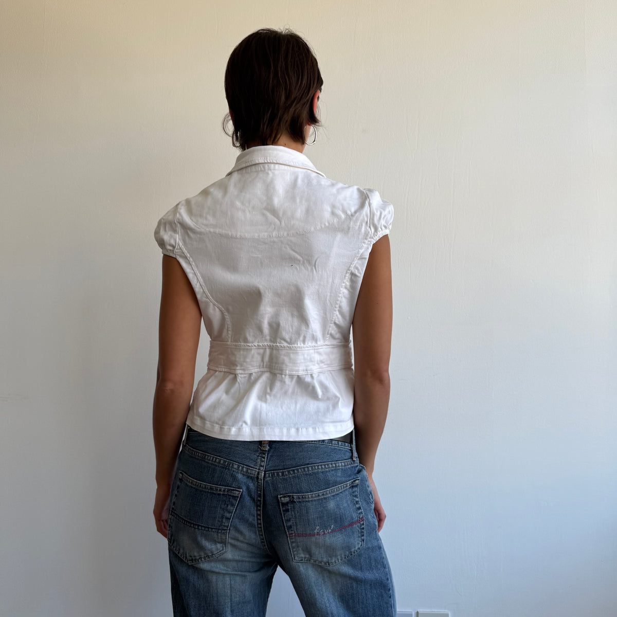 White double breasted peacoat - Size M