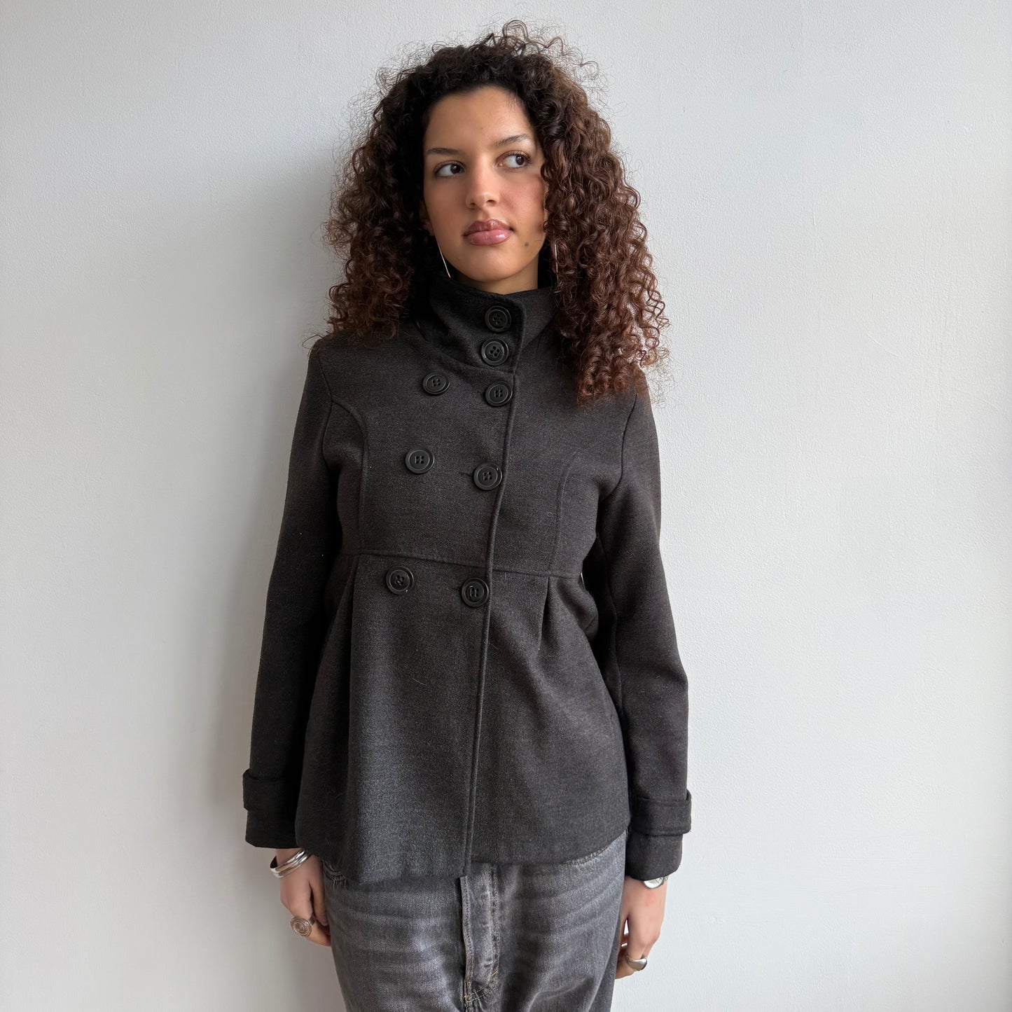 Charcoal grey peacoat - Size S