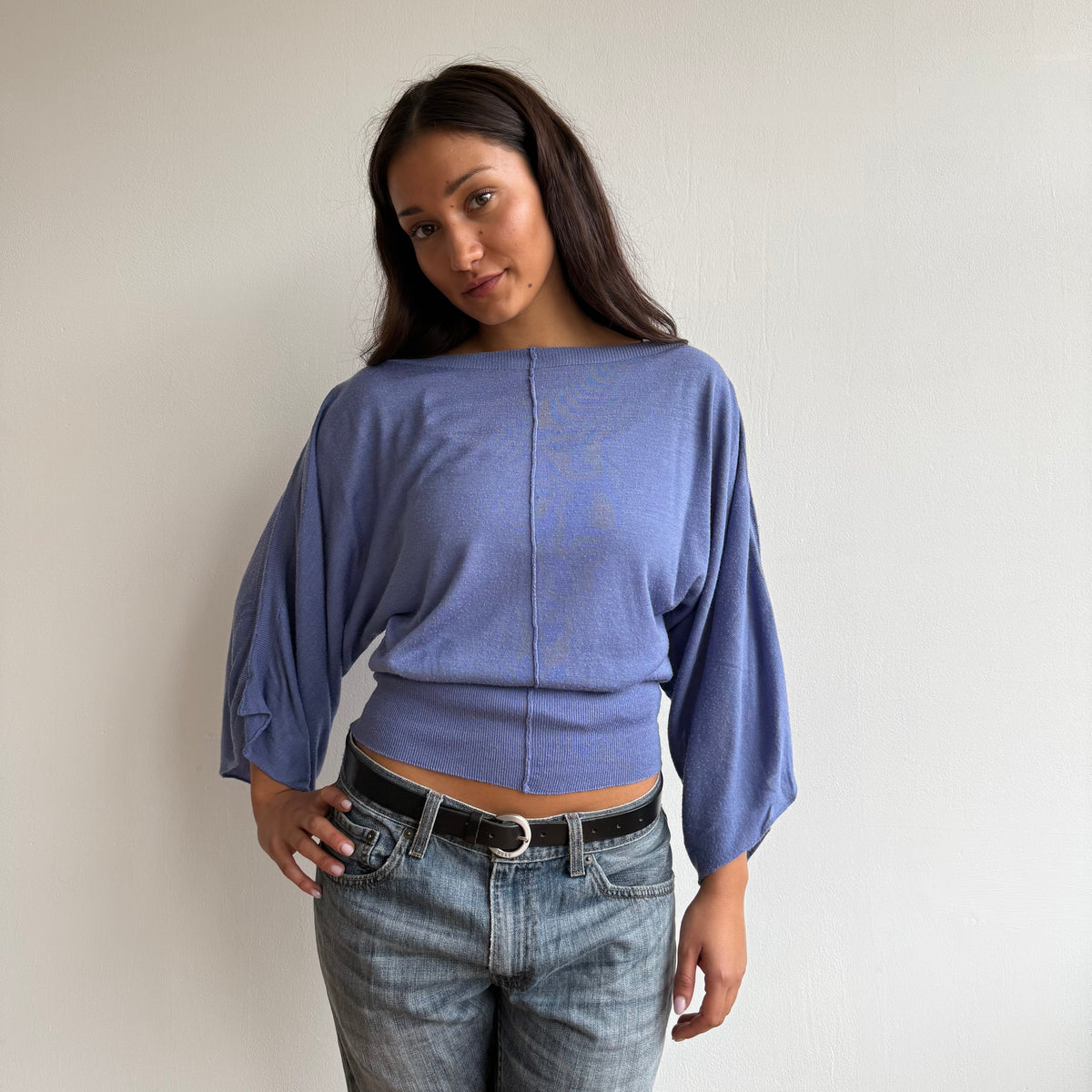Cornflower blue slouchy knit - Size S-M
