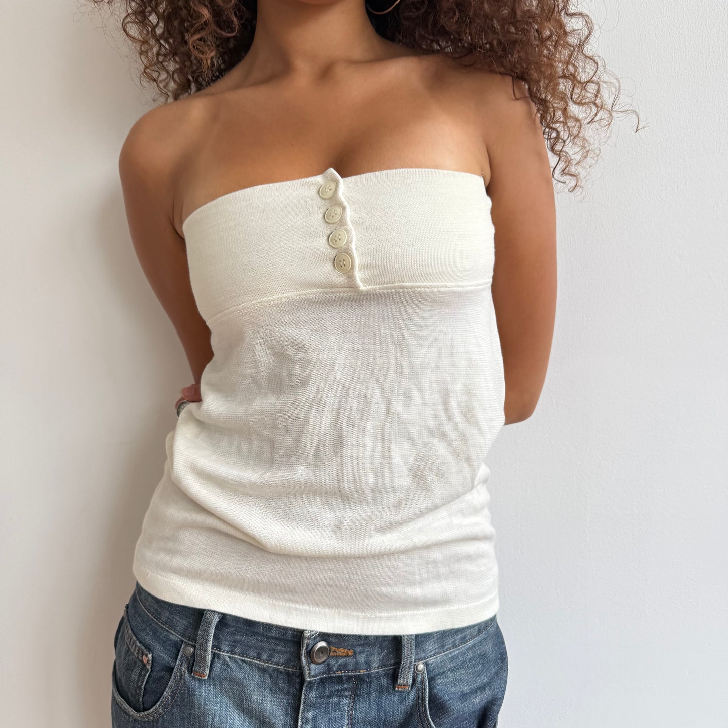 Butter yellow knit bandeau - Size XS