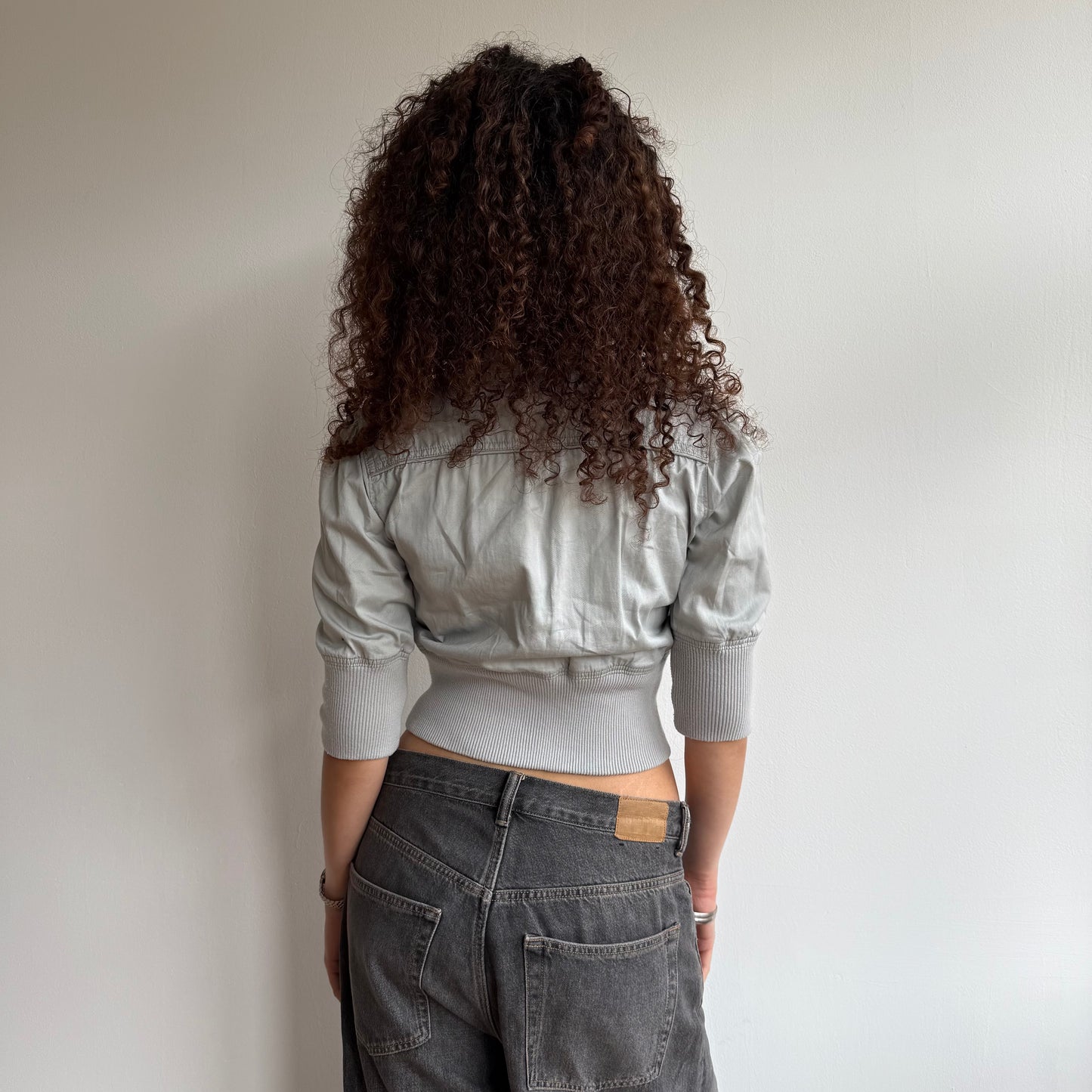 Grey 3/4 sleeve cargo jacket - Size S