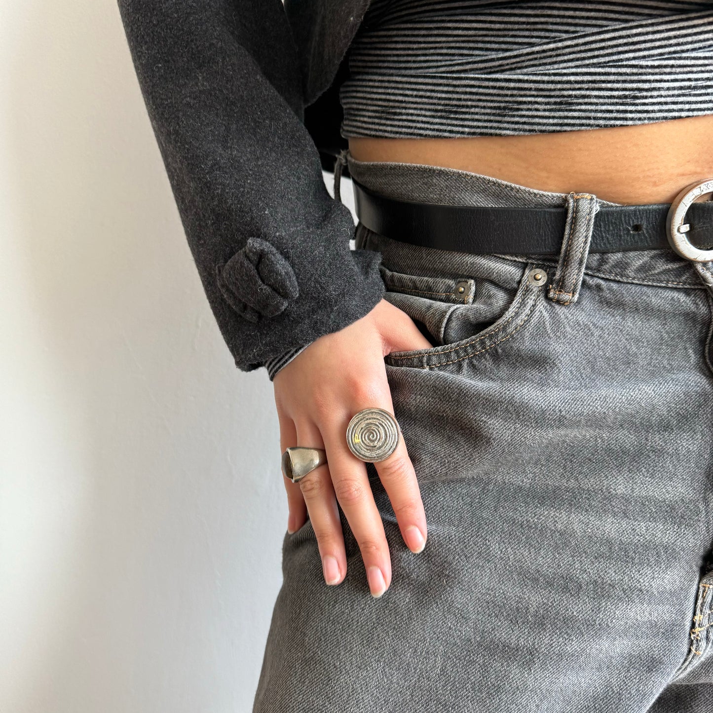 Grey wool peacoat - Size S