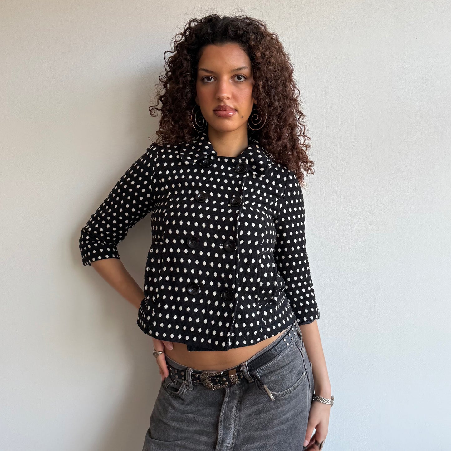 Polka dot peacoat - Size S