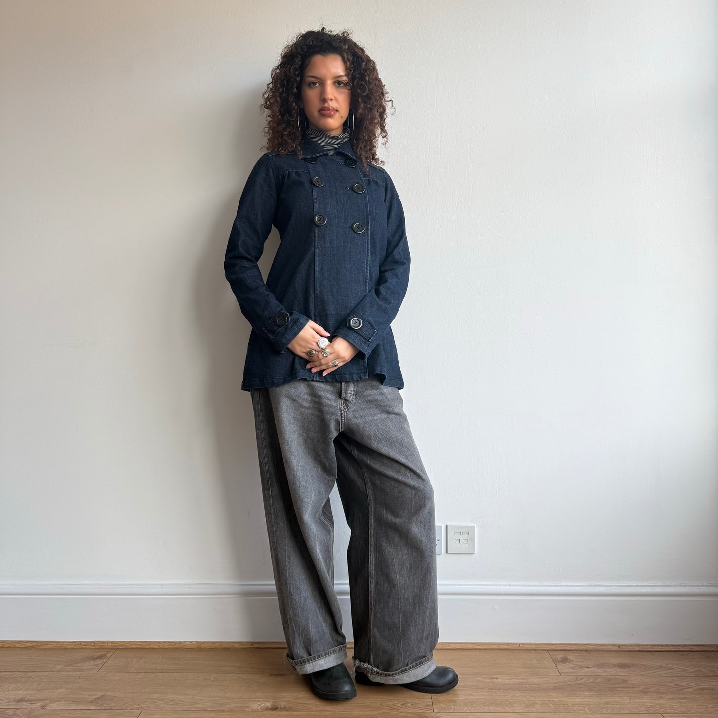 Dark denim peacoat - Size S