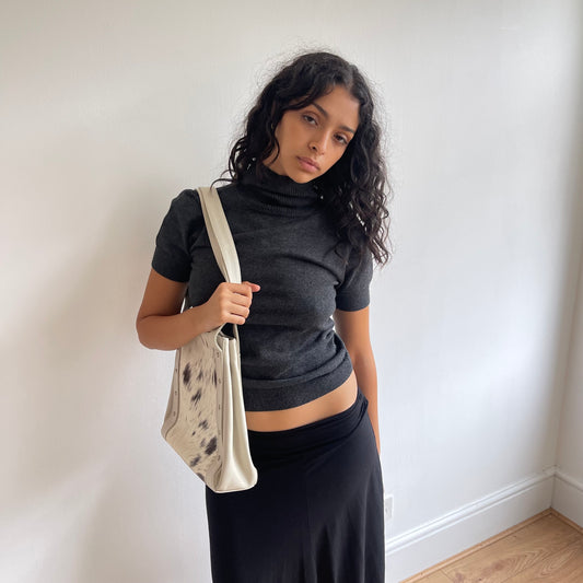 Grey short sleeve jumper - Size S/M