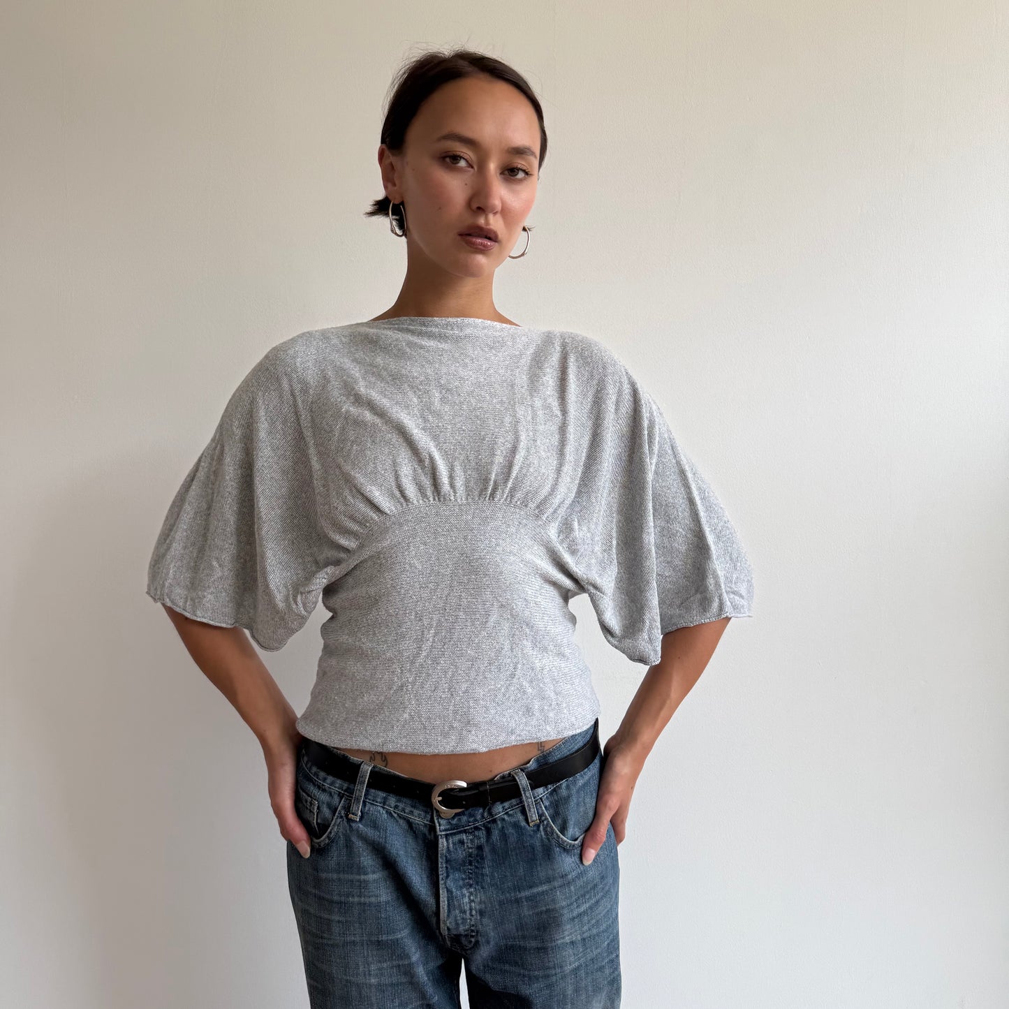 Grey batwing knit - Size S