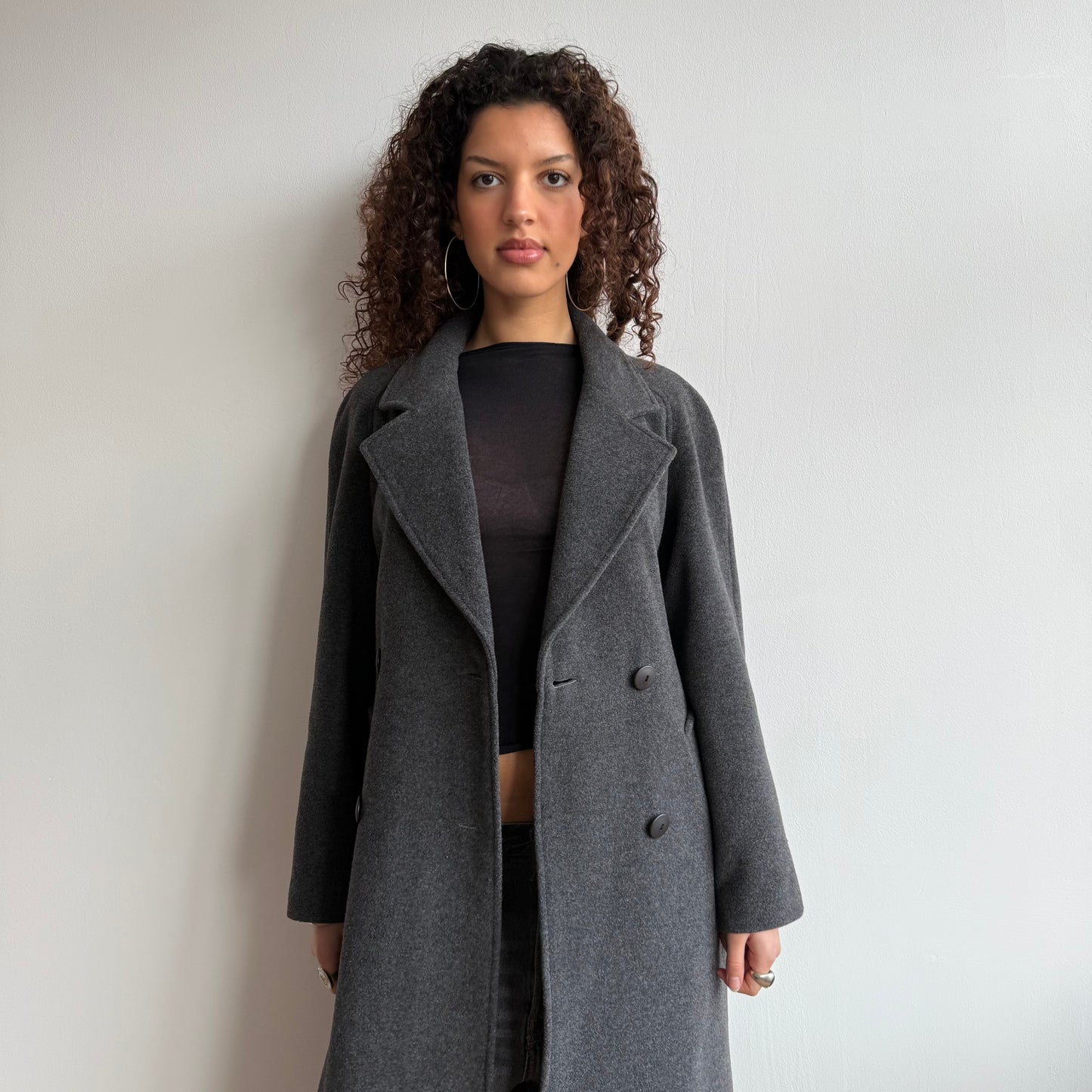 Grey wool overcoat - Size M