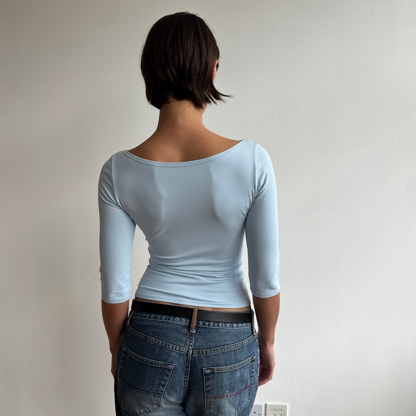 Baby blue 3/4 top - Size S