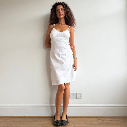 White linen midi dress - Size S