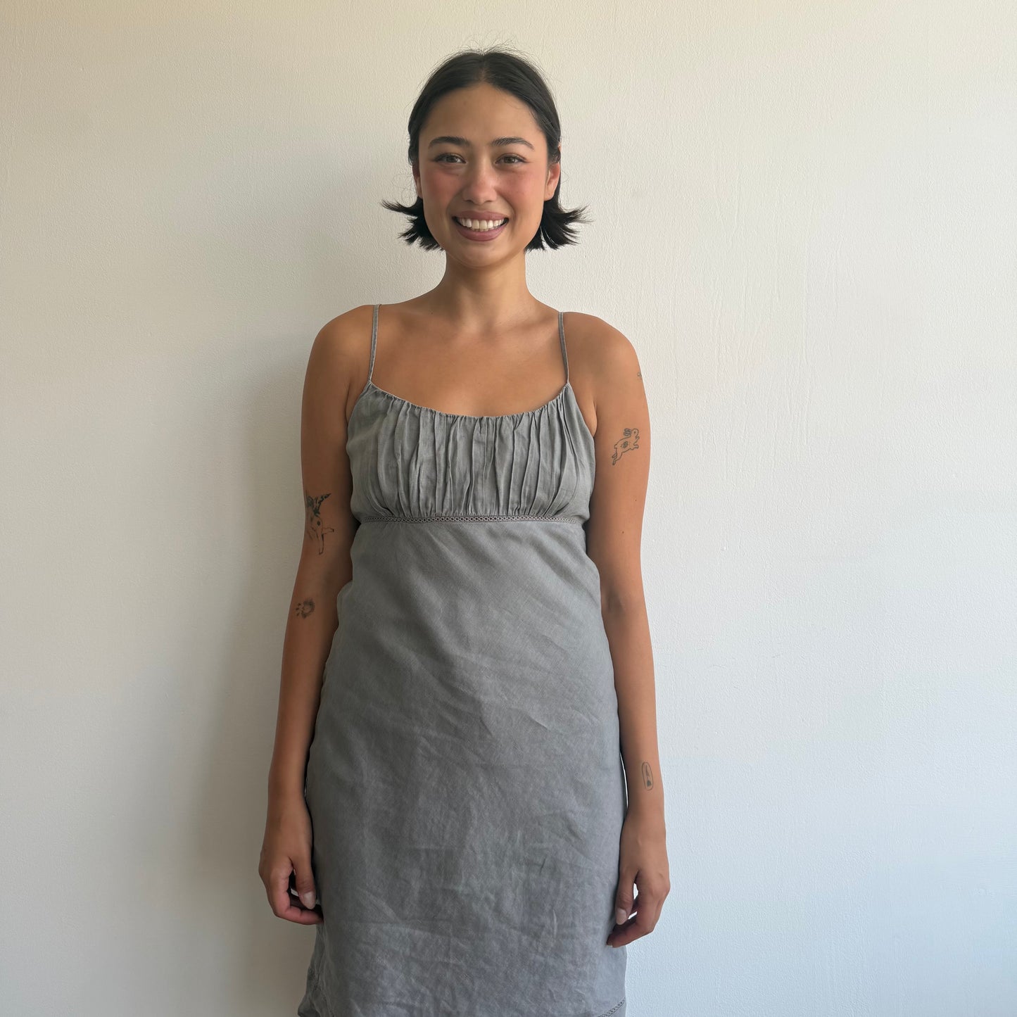 Taupe milkmaid dress - Size S