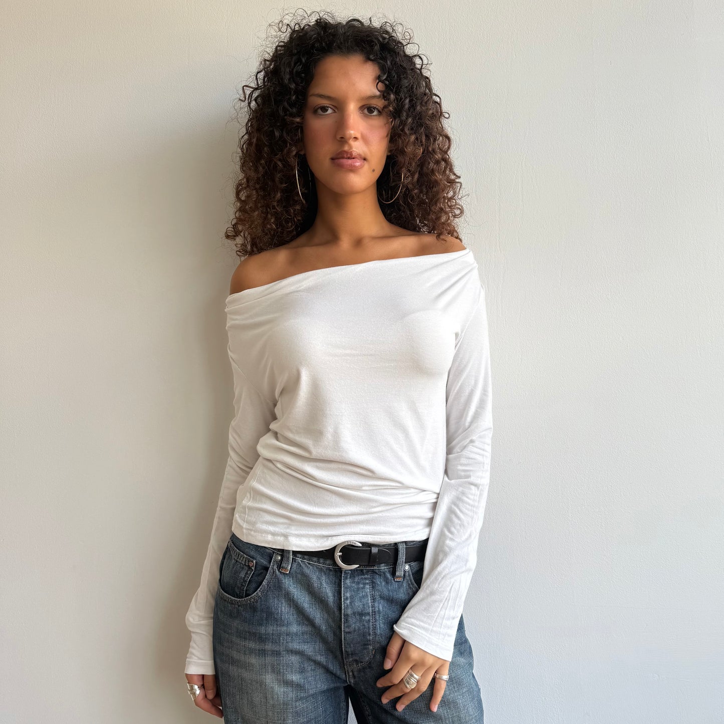 White slouchy cowl top - Size M