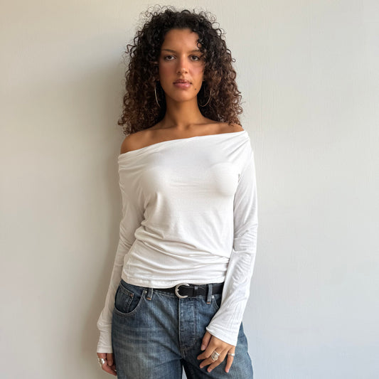 White slouchy cowl top - Size M