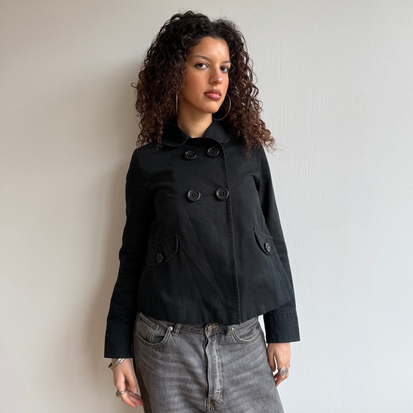 Black swing peacoat - Size S