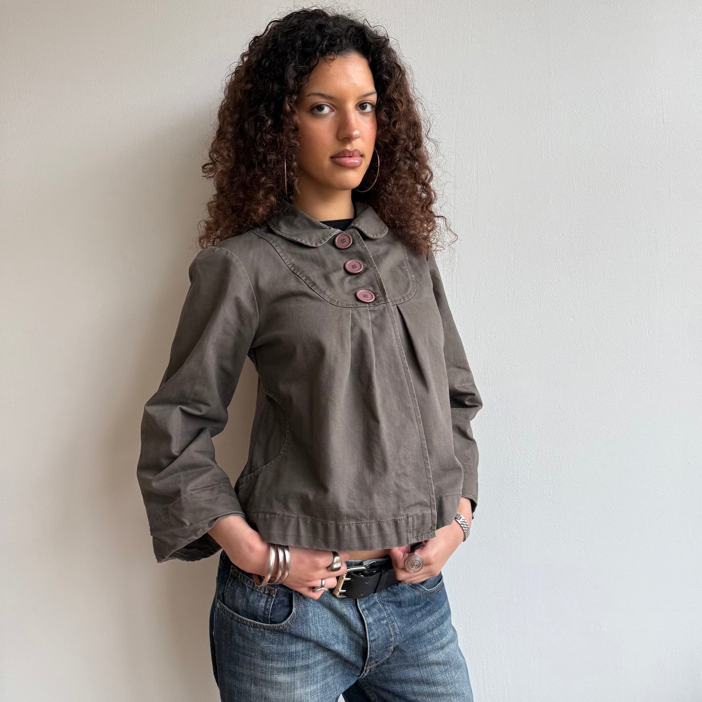 Khaki swing jacket - Size M