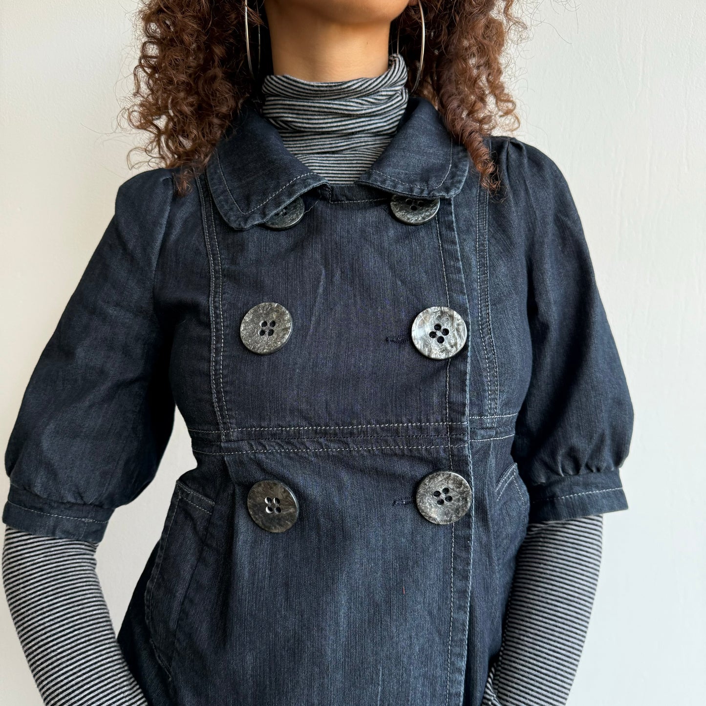 Denim peacoat - Size M