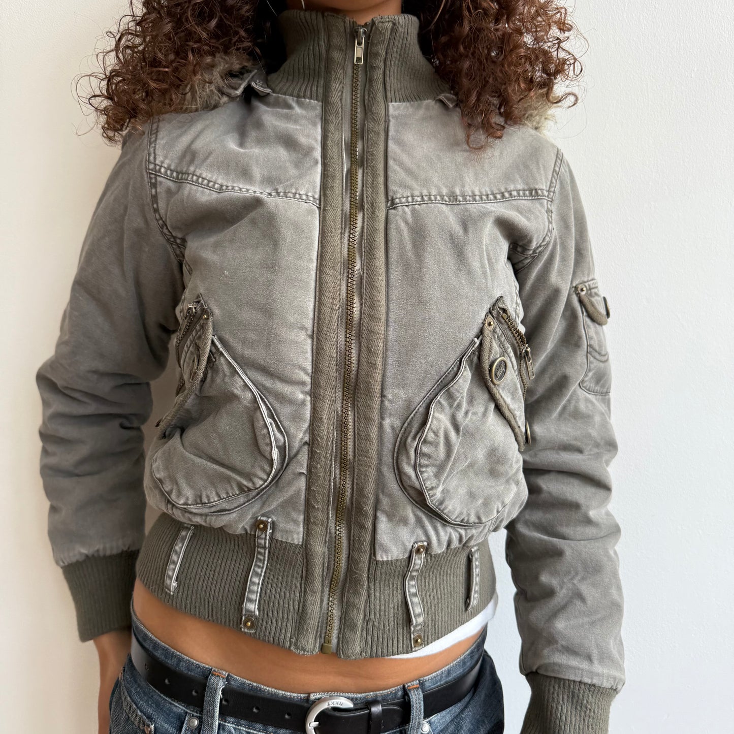 Khaki bomber jacket - Size S