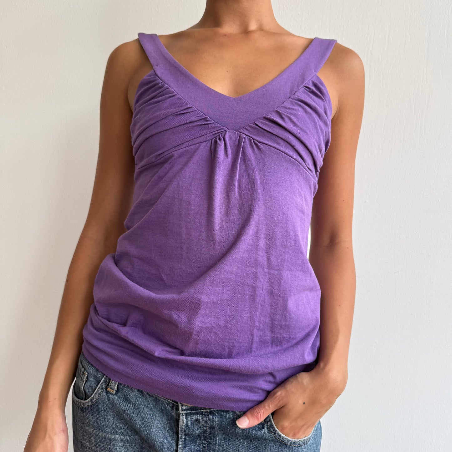 Purple cinched hem top - Size S