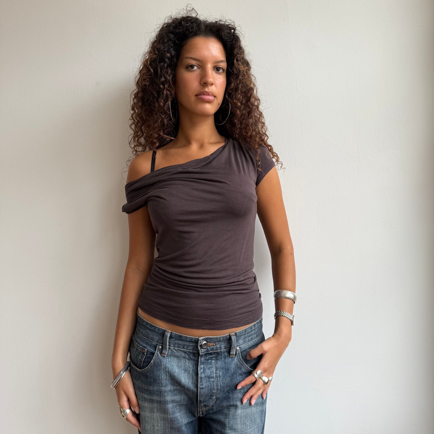 Brown slouchy tshirt - Size S