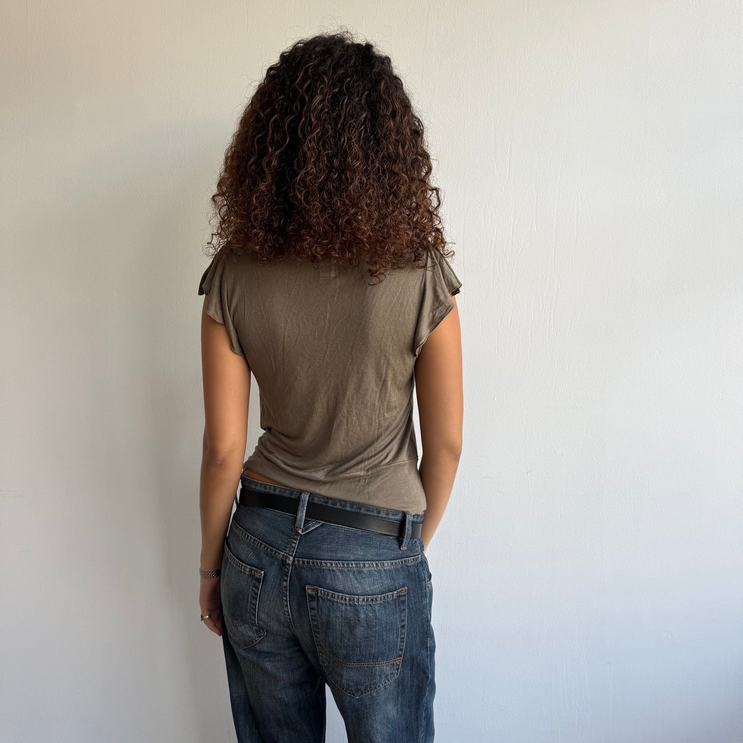 Miss Sixty khaki slouchy top - Size M