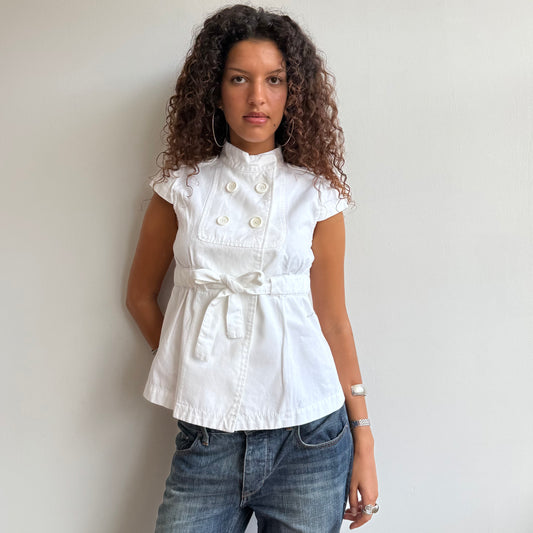 White short sleeve peacoat - Size M