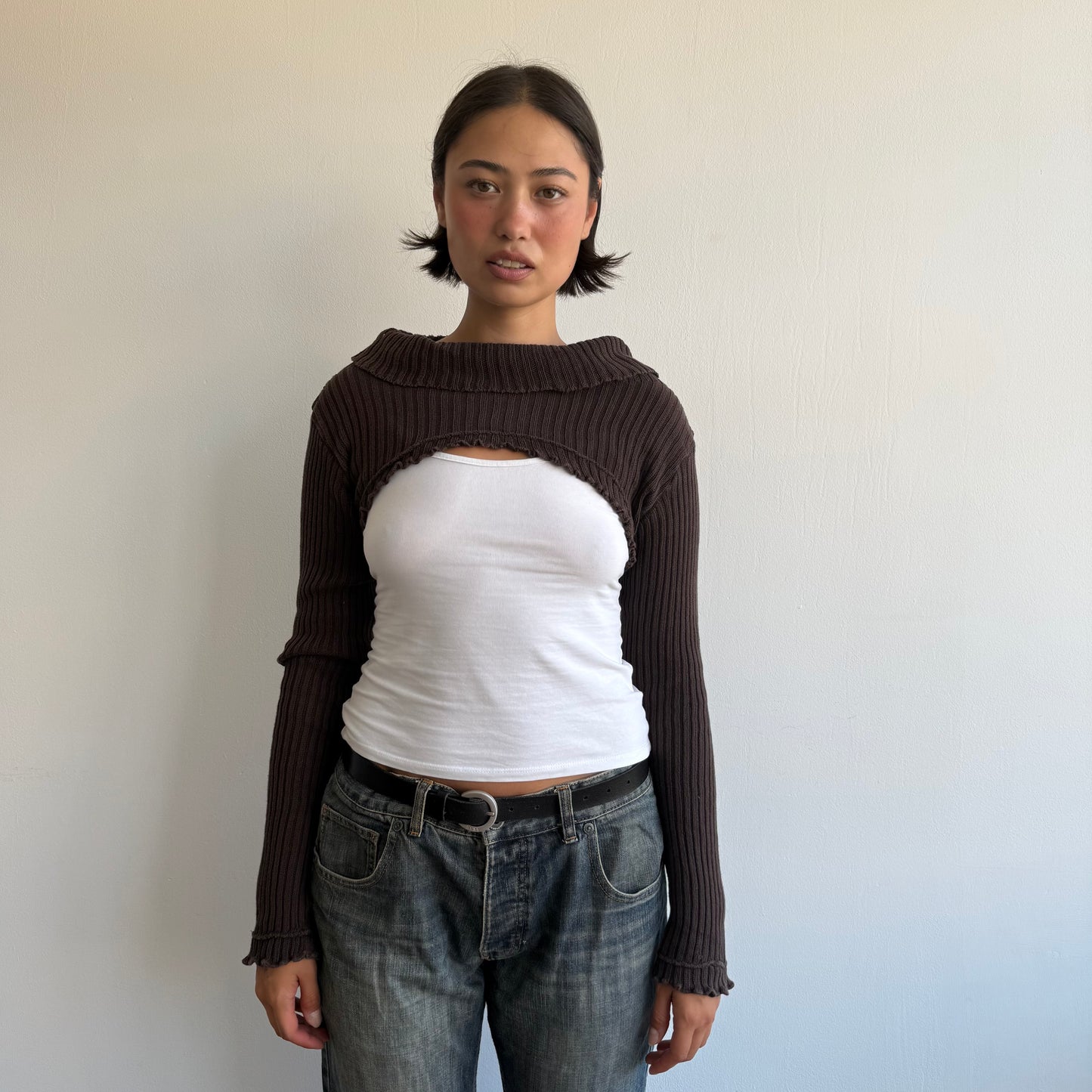 Cop Copine brown bolero knit - Size S