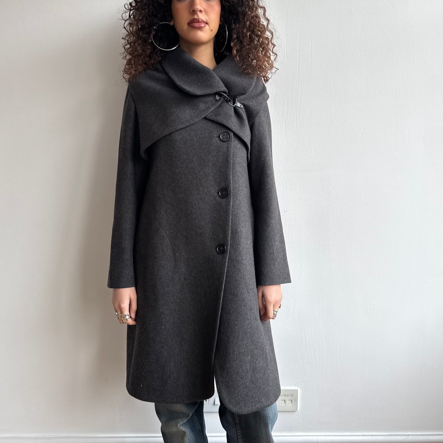 Charcoal Cop Copine bolero coat - Size M/L