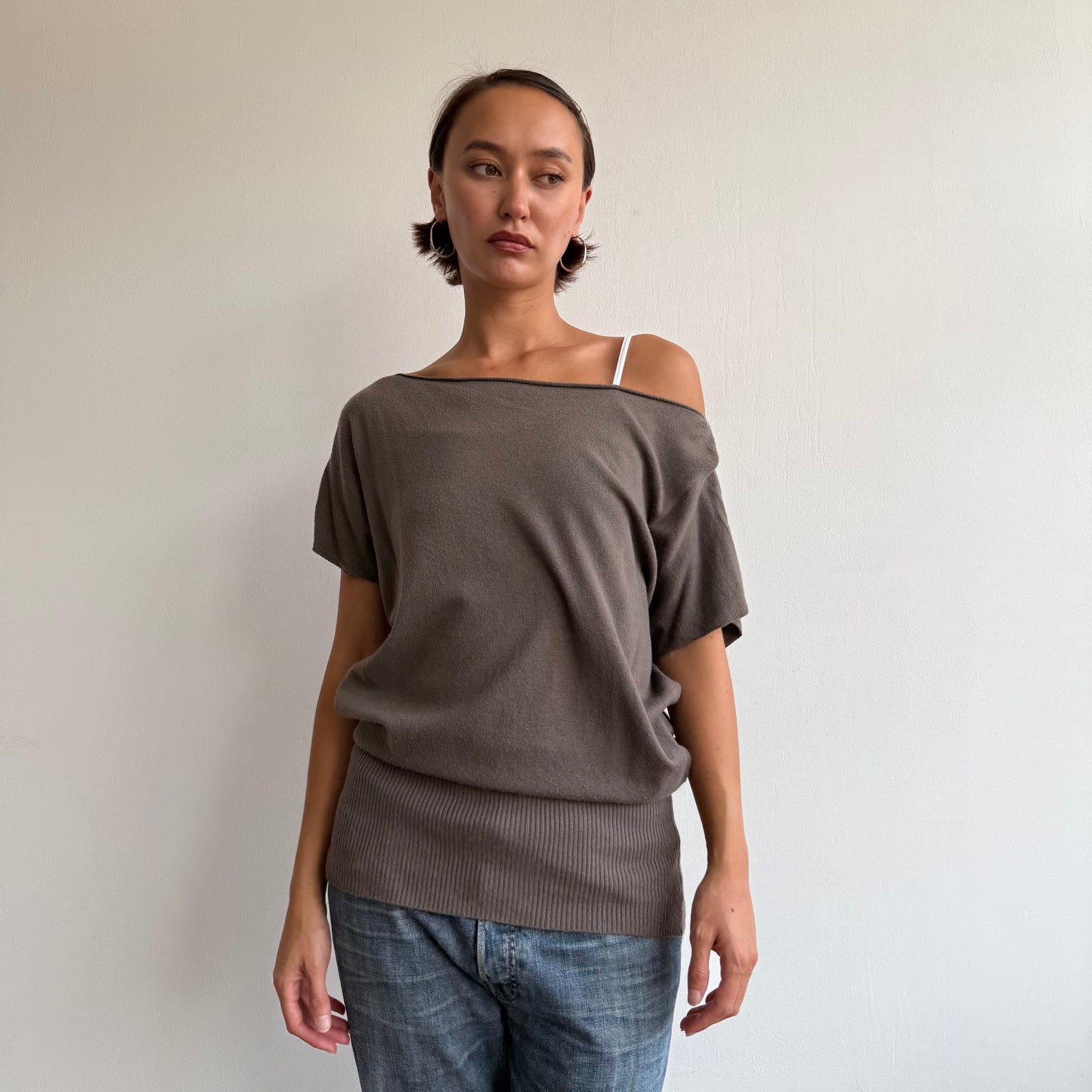Brown slouchy knit jumper - Size M