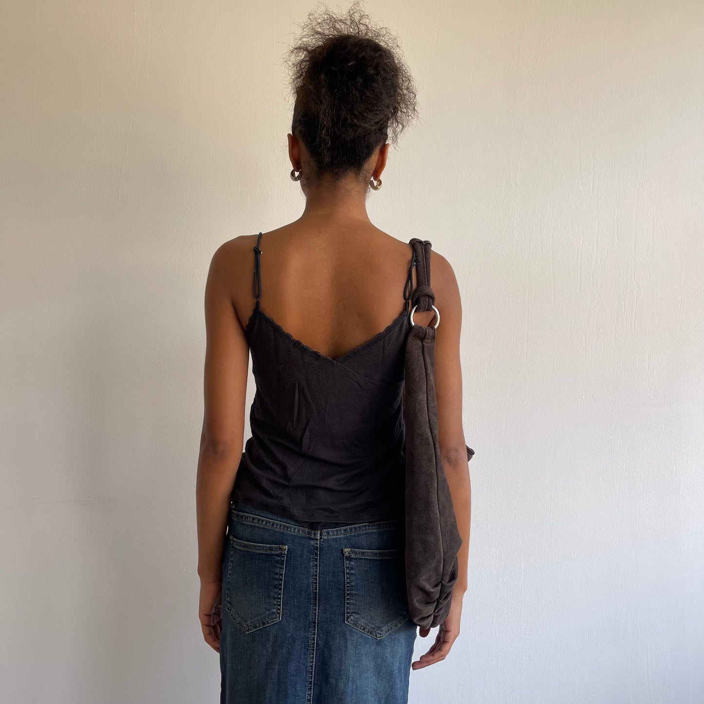 Dark grey button cami - Size S