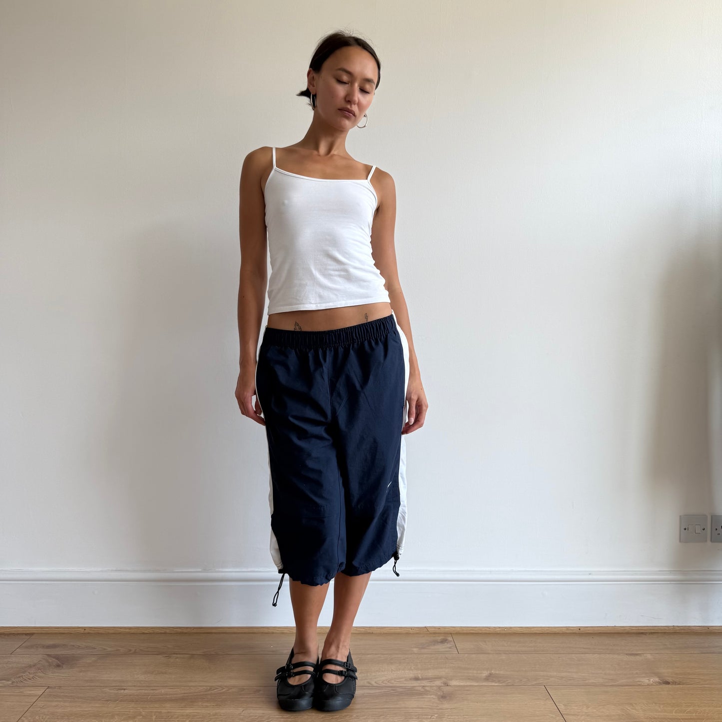 Navy + White Nike capris - Size S + M