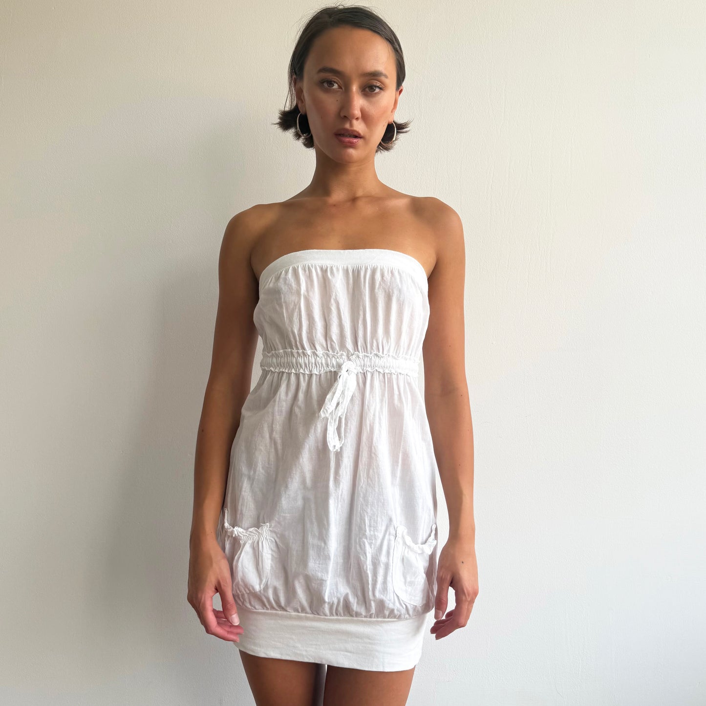 White bandeau mini dress - Size XS