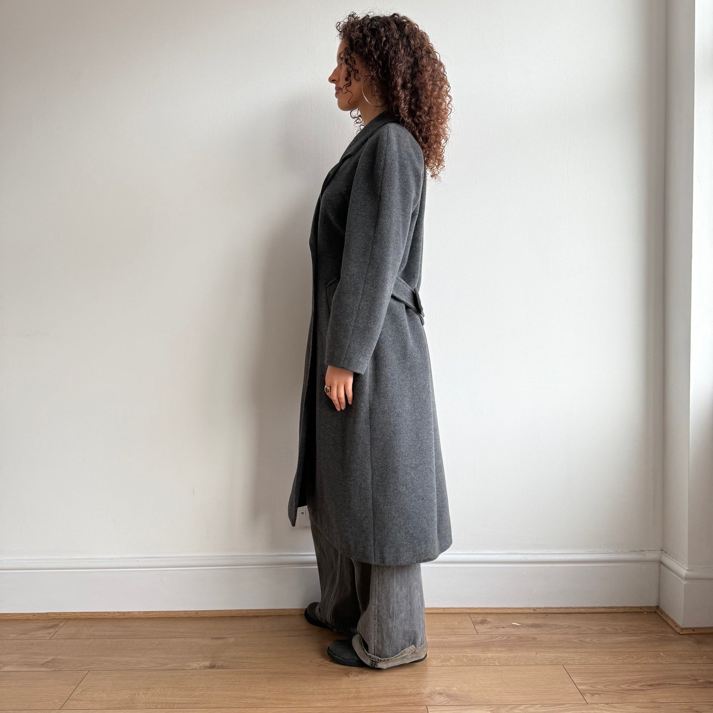 Grey wool overcoat - Size M