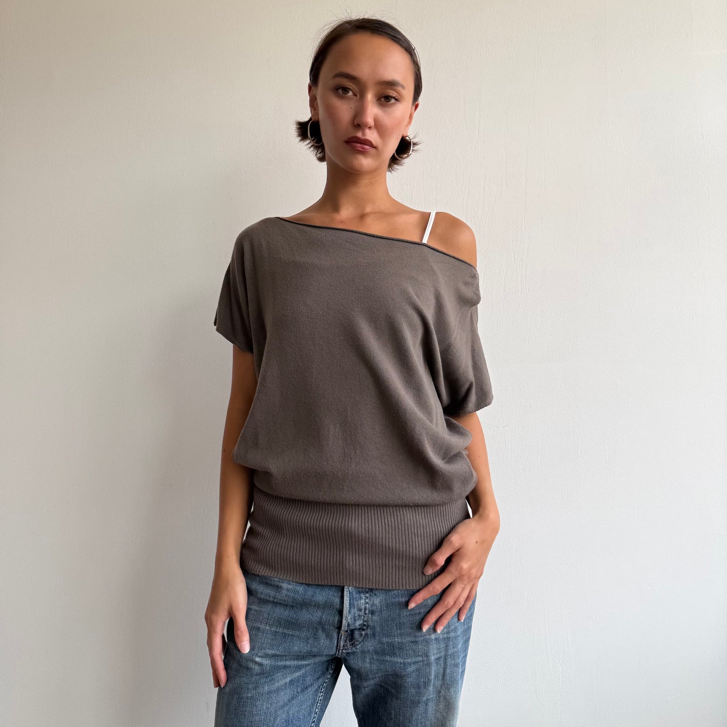 Brown slouchy knit jumper - Size M