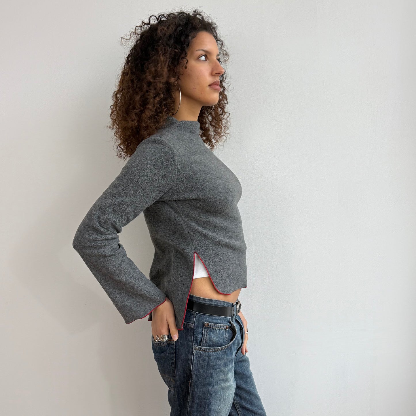 Charcoal Cop Copine fleece jumper - Size S