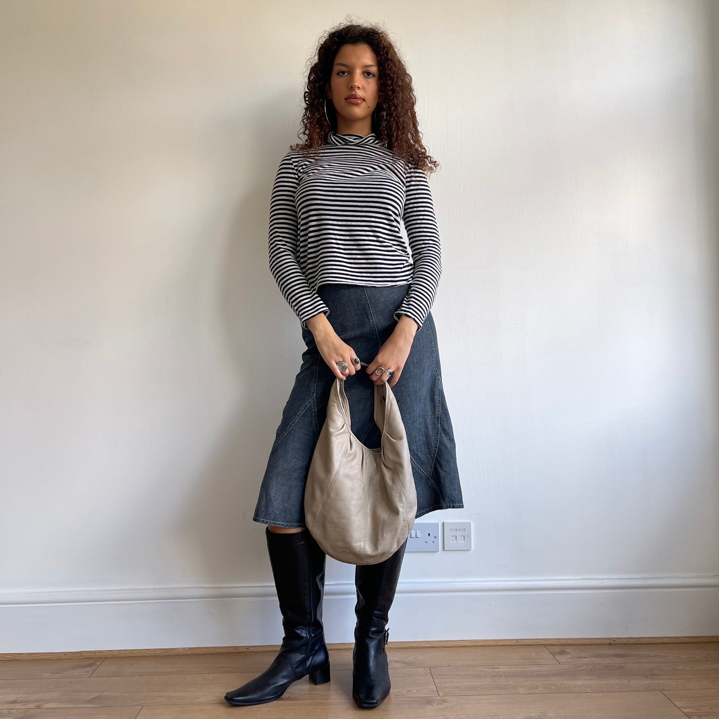 Leather hobo bag