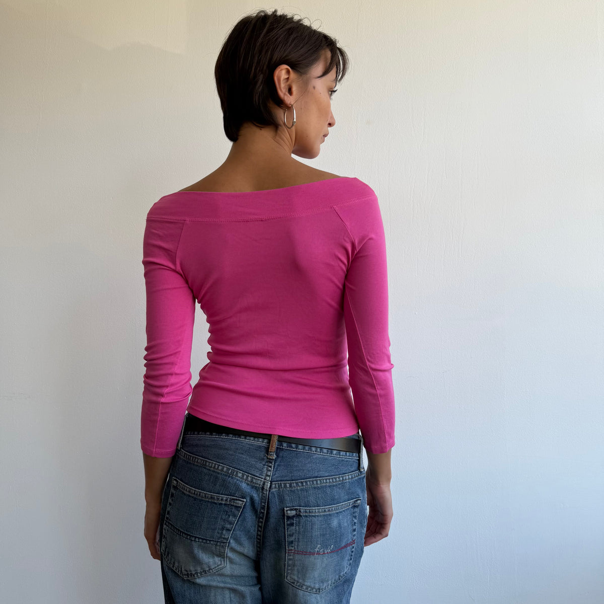 Pink 3/4 sleeve top - Size S