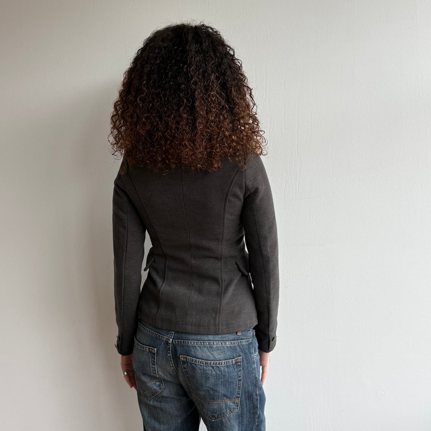 Grey wool military jacket - Size XS
