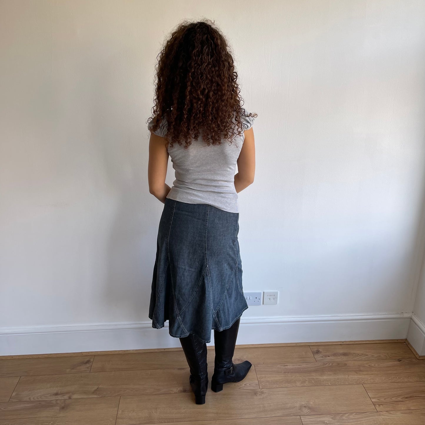 Grey puff sleeve roll neck - Size S