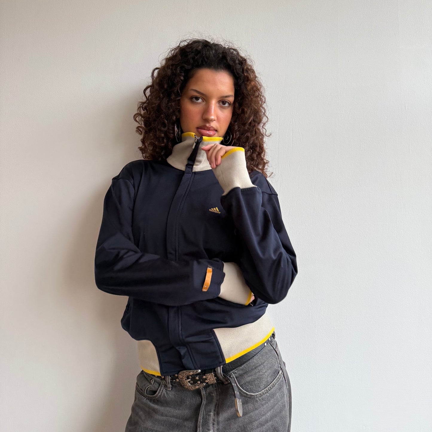 Navy Adidas track jacket - Size S