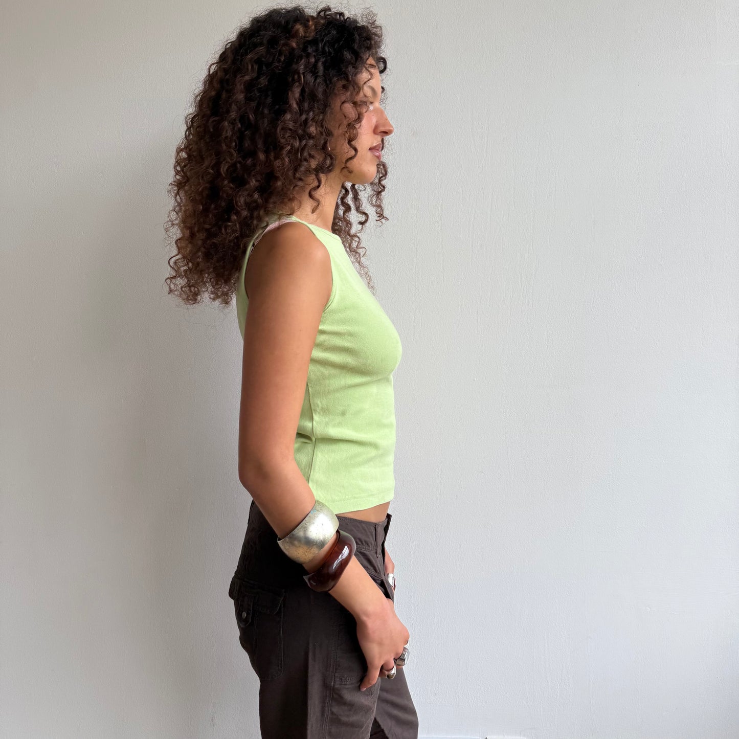 Green boatneck top - Size S