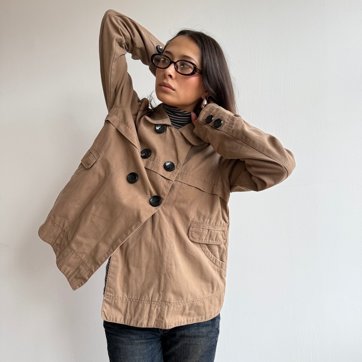 Brown peacoat - Size M