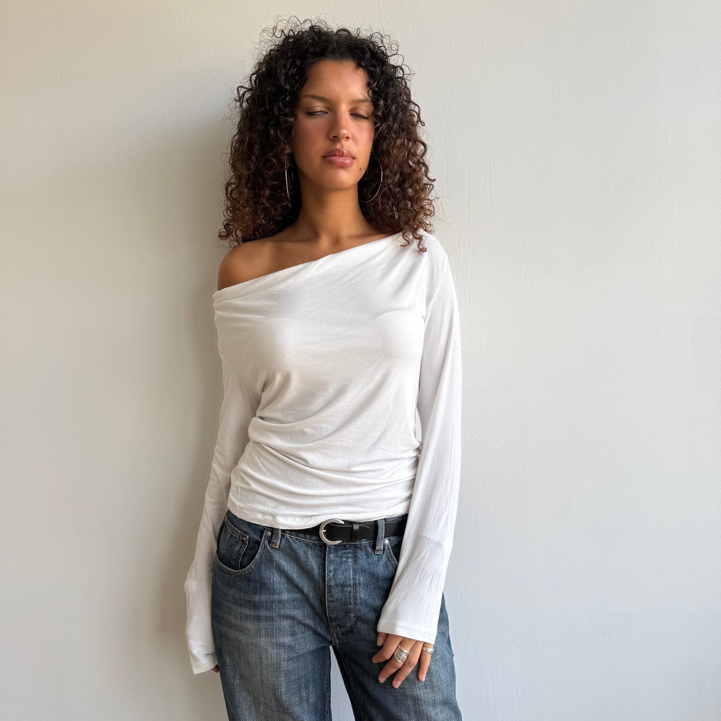 White slouchy cowl top - Size M