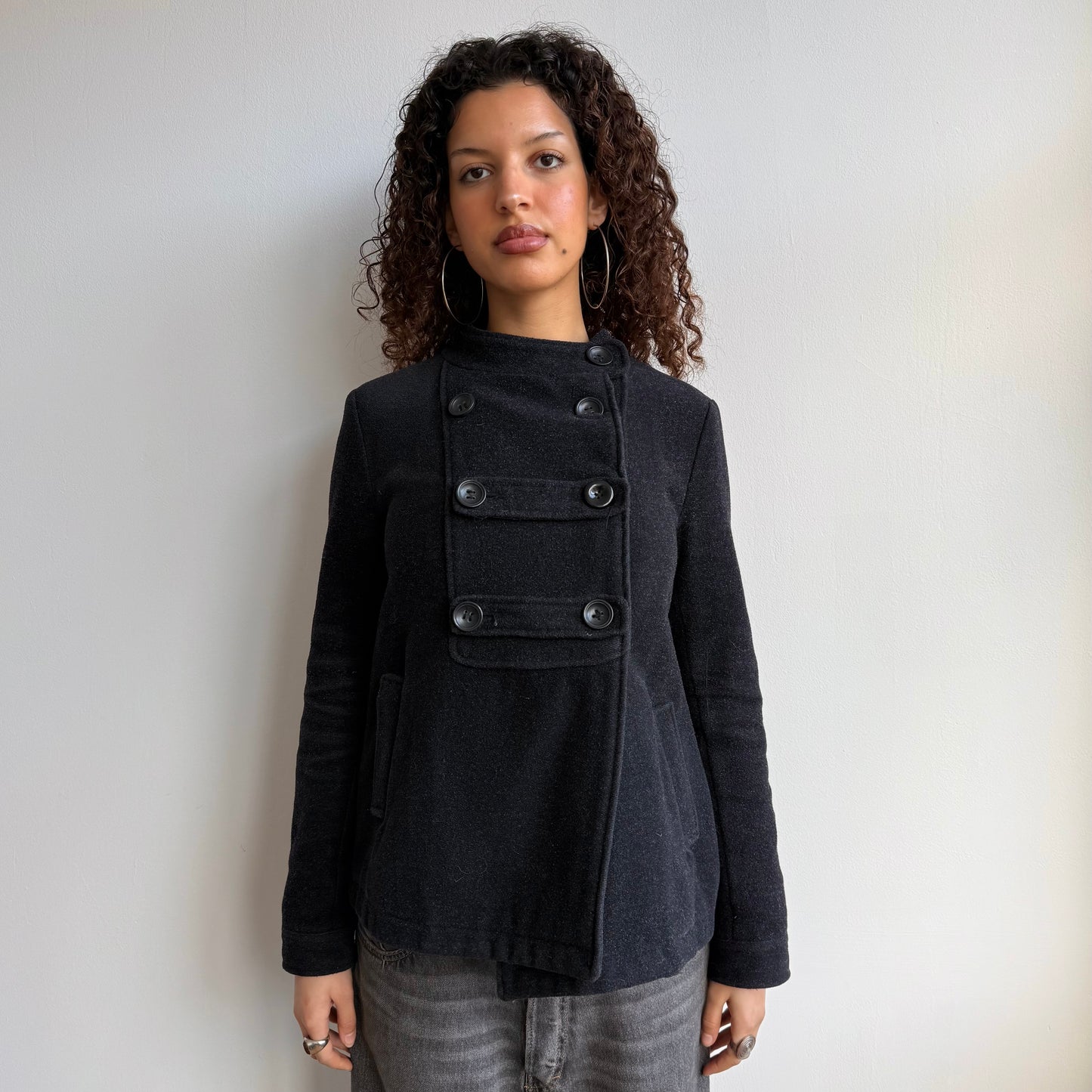 Dark grey peacoat - Size M