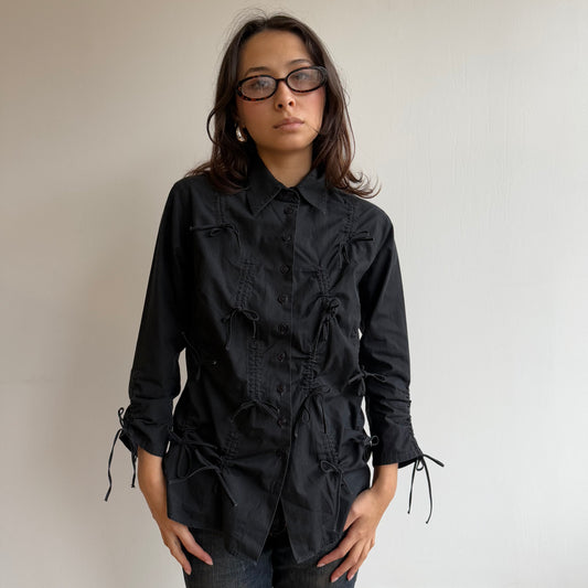 Black bow shirt - Size M