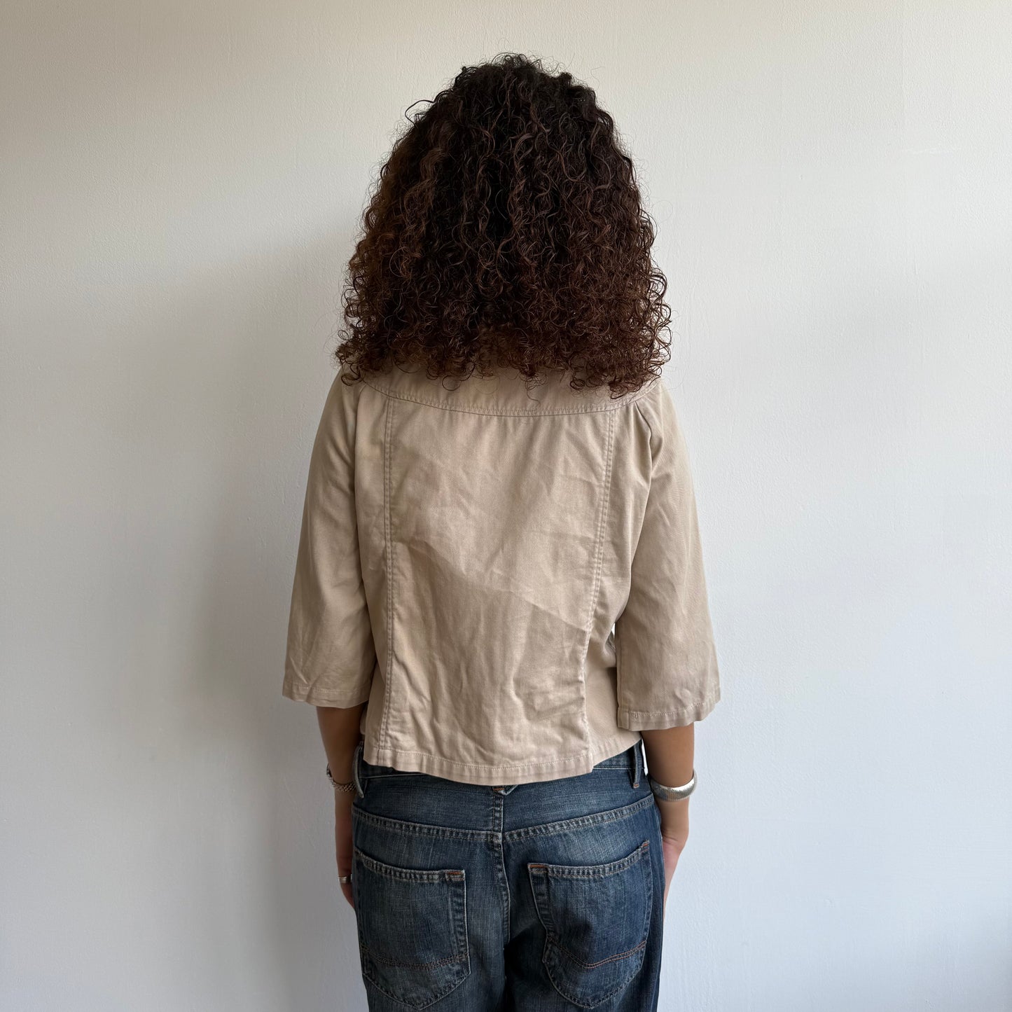 Beige 3/4 sleeve peacoat - Size S