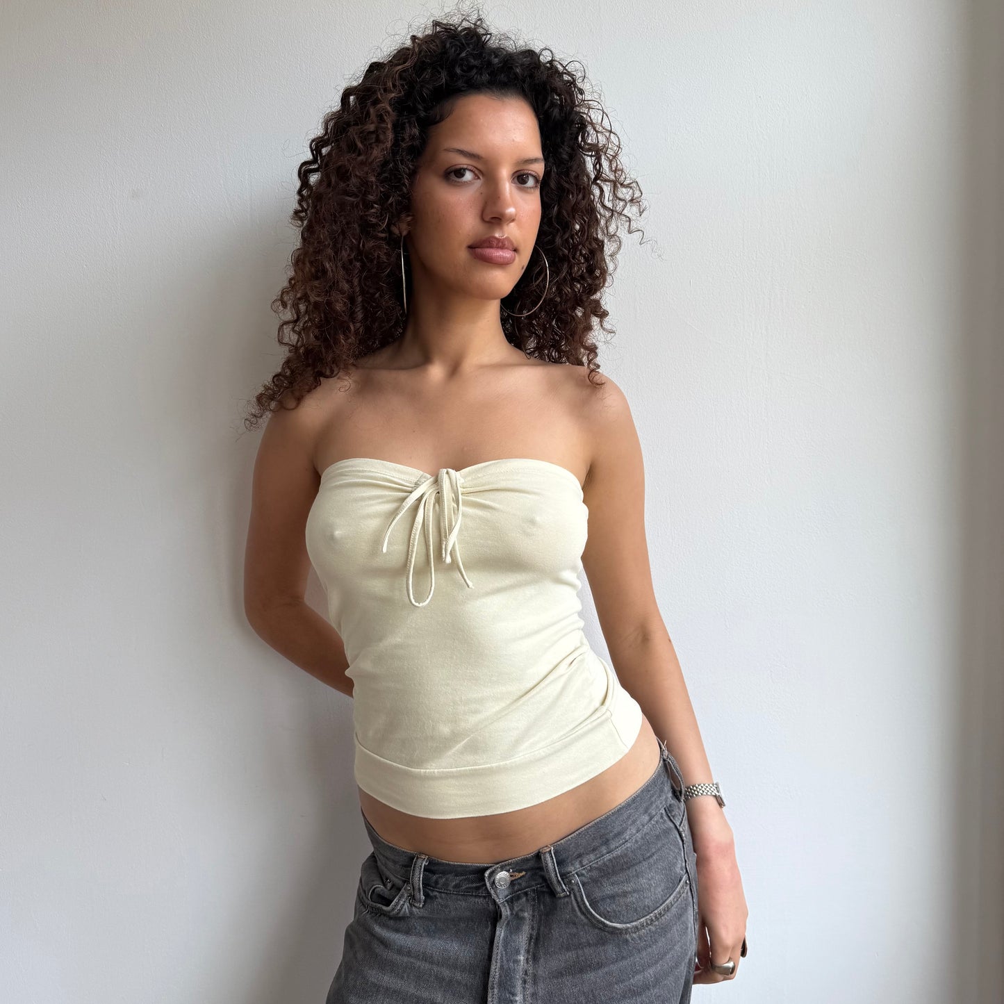 Butter yellow bandeau top - Size S