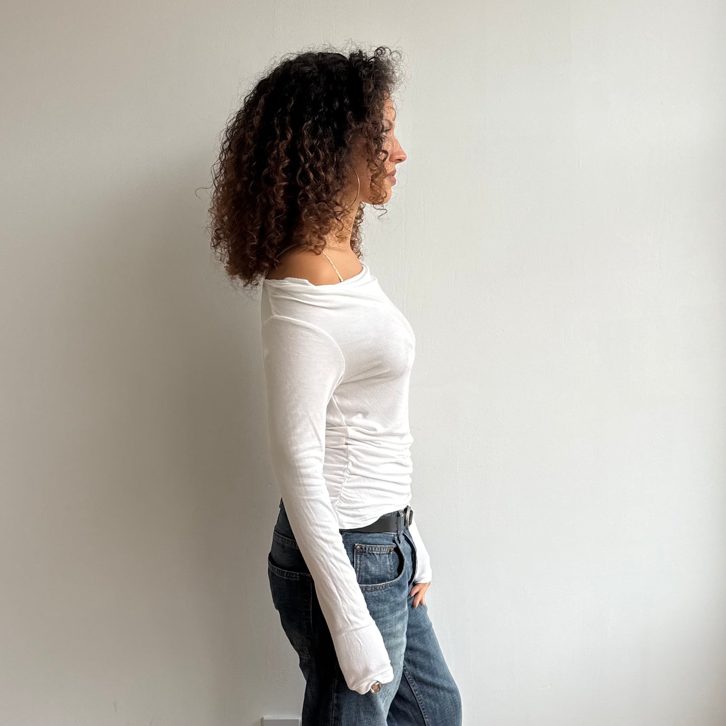 White slouchy cowl top - Size M