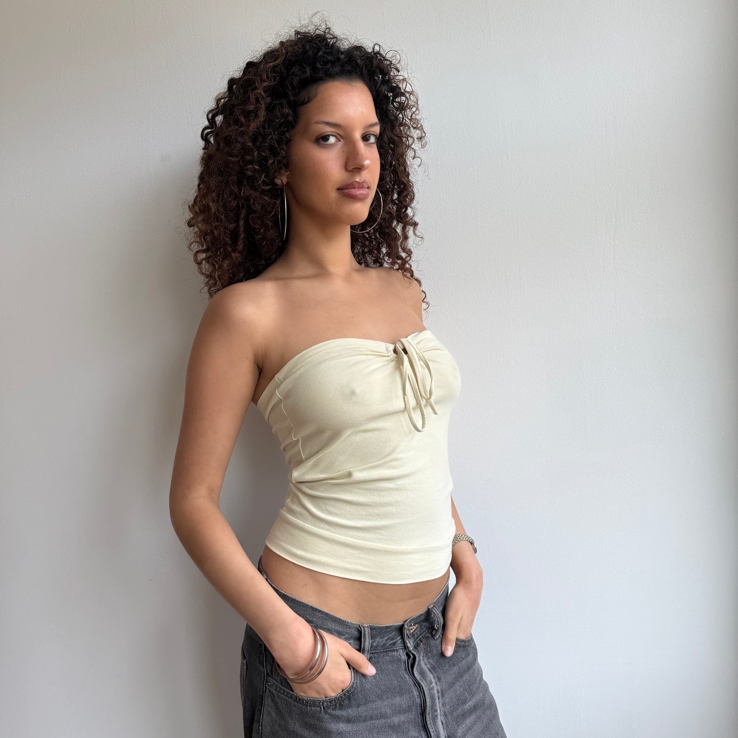 Butter yellow bandeau top - Size S