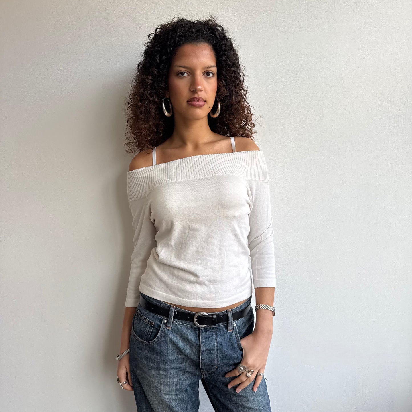 White bardot knit - Size S