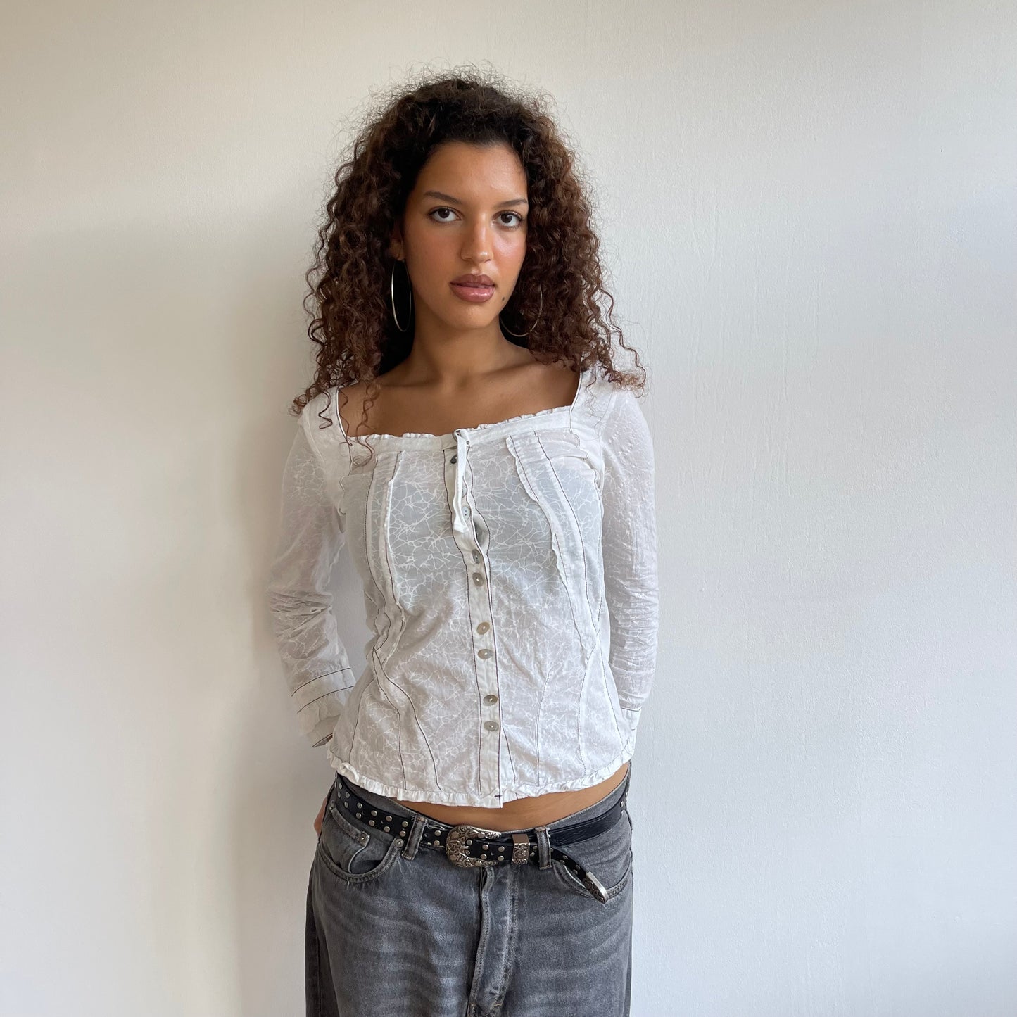 White bardot shirt - Size XS